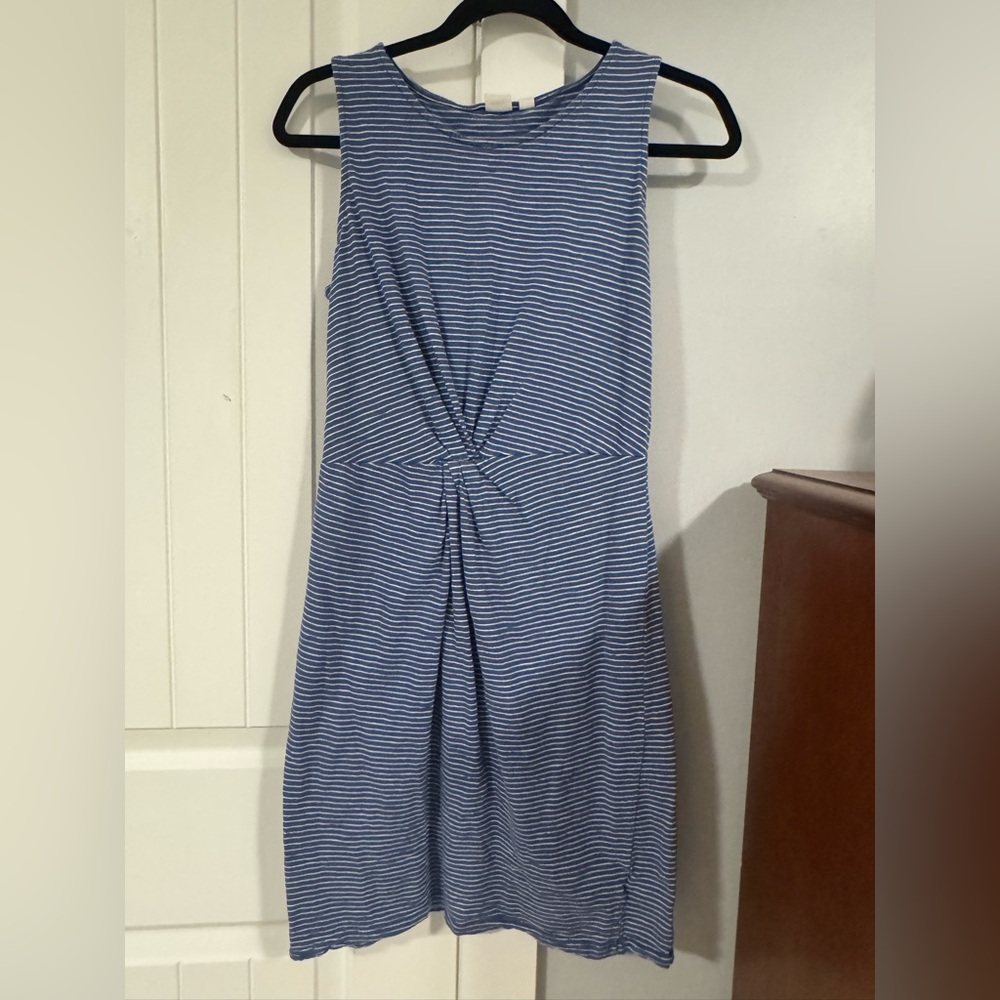 GAP Blue and White Striped Midi Dress